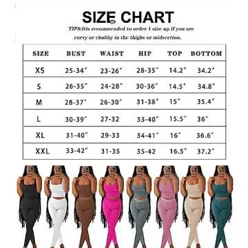 ZFLM Casual Workout Sets Two Piece Outfits for Women Ribbed Crop Tank Top High Waist Yoga Leggings Active Wear