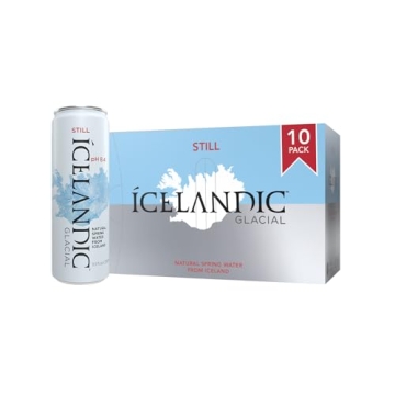 Icelandic Glacial Natural Spring Alkaline Water - 10 Count of 330ml Cans
