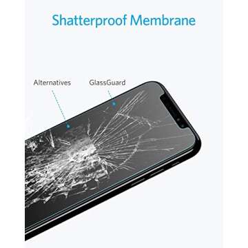 Anker GlassGuard Screen Protector for iPhone X/iPhone Xs/iPhone 5.8 Inch with Alignment Frame for Easy, Bubble-Free Installation and DoubleDefence Tempered Glass [Case Friendly] [2-Pack]