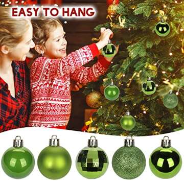 1.57" Green Christmas Balls Ornaments 40 Pcs Shatterproof Christmas Ornaments Set Small Light Green ...