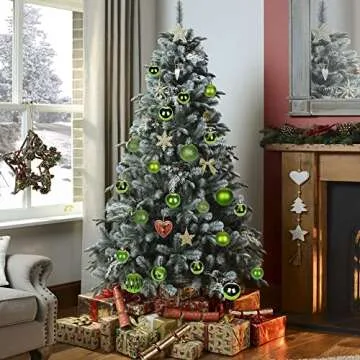 1.57" Green Christmas Balls Ornaments 40 Pcs Shatterproof Christmas Ornaments Set Small Light Green Ornaments for Christmas Tree Halloween Holiday Party