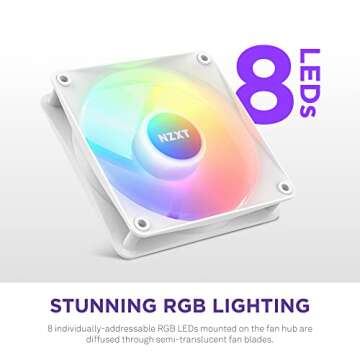 NZXT F120 RGB Core Triple Pack - 3 x 120mm Hub-Mounted RGB Fans with RGB Controller - Beautiful RGB ...