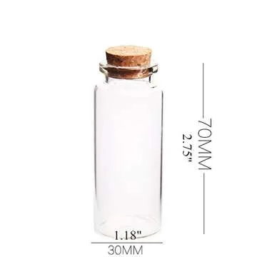 Danmu 30ml 1.18" x 2.75" Potion Bottles,Glass Bottles with Cork Stopper,Mini Glass Bottles,Small Gla...