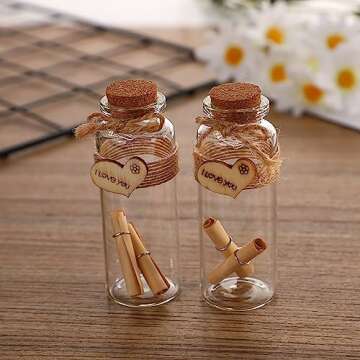 Danmu 30ml 1.18" x 2.75" Potion Bottles,Glass Bottles with Cork Stopper,Mini Glass Bottles,Small Glass Jars for Wedding Favors,Halloween Decorations,Baby Shower,Party Favors(12Pcs)