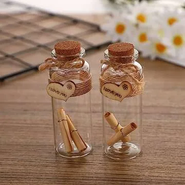 Danmu 30ml 1.18" x 2.75" Potion Bottles,Glass Bottles with Cork Stopper,Mini Glass Bottles,Small Glass Jars for Wedding Favors,Halloween Decorations,Baby Shower,Party Favors(12Pcs)