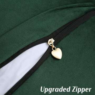 FUTEI Dark Green Chenille Throw Pillow Covers 18x18 Inch Set of 2,Soft Velvet Cushion Case,Home Decor for Couch Bed Living Room