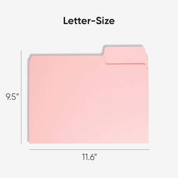 Smead 100 Count Standard Pink File Folders with Tabs