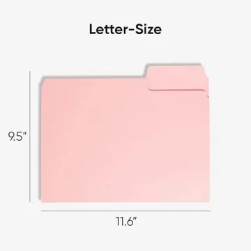 Smead 100 Count Standard Pink File Folders with Tabs