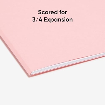 Smead 100 Count Standard Pink File Folders with Tabs