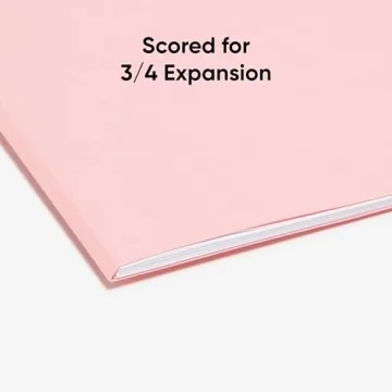 Smead 100 Count Standard Pink File Folders with Tabs