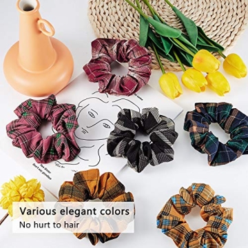 Stylish WILLBOND 12 Pcs Plaid Scrunchies for Hair