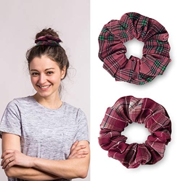 Stylish WILLBOND 12 Pcs Plaid Scrunchies for Hair