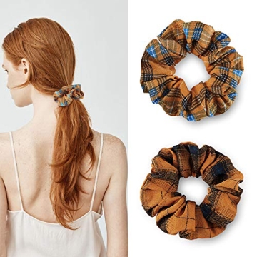 Stylish WILLBOND 12 Pcs Plaid Scrunchies for Hair