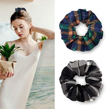 Stylish WILLBOND 12 Pcs Plaid Scrunchies for Hair