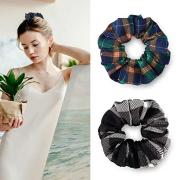 Stylish WILLBOND 12 Pcs Plaid Scrunchies for Hair