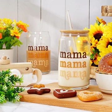Boho Mama Drinking Glasses Set for Mother Gifts 16oz