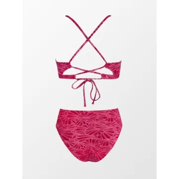 CUPSHE Stylish High Waisted Scalloped Bikini Set