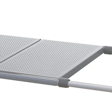 Simple Houseware Under Sink 2 Tier Expandable Heavy Duty Metal Shelf Organizer Rack, Silver (Expand from 15 to 25 inches)