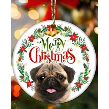 Adorable Pug Ornament for Christmas Tree - Perfect Gift for Pug Lovers!