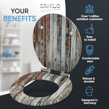 Elegant SANILO Wooden Toilet Seat with Soft Close