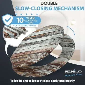 Elegant SANILO Wooden Toilet Seat with Soft Close