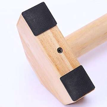 Wakauto 2pcs Wood Push Up Bars with Full Non-Slip Baseplate Pushup Handle for Floor Workouts Parallettes Stretch Stand Strength Training Pushup Stands for Men Women Home Gym Fitness