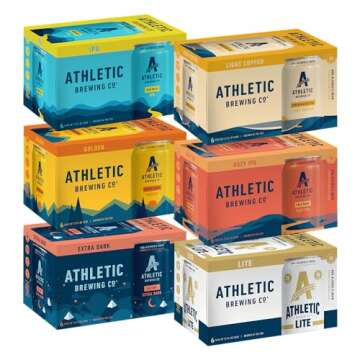 Craft Non-Alcoholic Beer Mixed Case of 36 - Athletic Brewing Company - Low-Cal Enjoyment