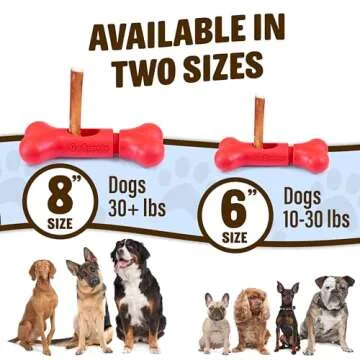 GoSports Chew Champ Bully Stick Holder for Dogs - Securely Holds Bully Sticks to Help Prevent Choking - 6 in or 8 in Size, 1 Count (Pack of 1)