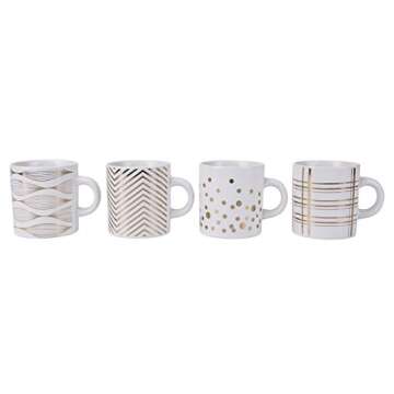 Boston Warehouse Set of Four Metallic Gold Espresso Cups