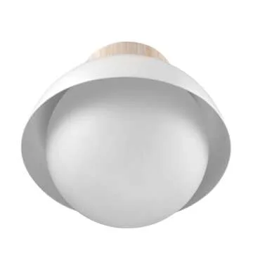 Globe Electric Oswald 1-Light Flush Mount with Wood Accent