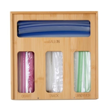 Honey Can Do Bamboo Plastic Bag Organizer Multi-Size KCH-09859