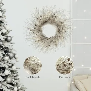 Winter Birch Pinecone Wreath for Festive Decor