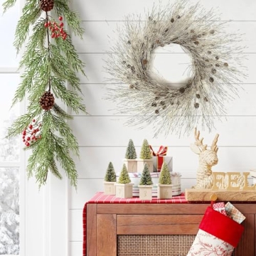 Winter Birch Pinecone Wreath for Festive Decor