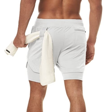 FLYFIREFLY Men's 2-in-1 Running Shorts for Gym and Yoga