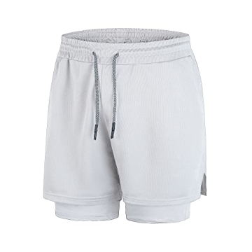 FLYFIREFLY Men's 2-in-1 Running Shorts for Gym and Yoga