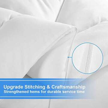 TEKAMON All Season King Comforter Winter Warm Soft Quilted Down Alternative Duvet Insert with Corner Tabs,Luxury Fluffy Reversible Collection for Hotel, Snow White, 90 x 102 inches