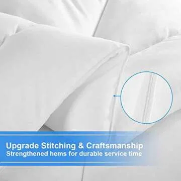 TEKAMON All Season King Comforter Winter Warm Soft Quilted Down Alternative Duvet Insert with Corner Tabs,Luxury Fluffy Reversible Collection for Hotel, Snow White, 90 x 102 inches