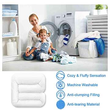 TEKAMON All Season King Comforter Winter Warm Soft Quilted Down Alternative Duvet Insert with Corner Tabs,Luxury Fluffy Reversible Collection for Hotel, Snow White, 90 x 102 inches