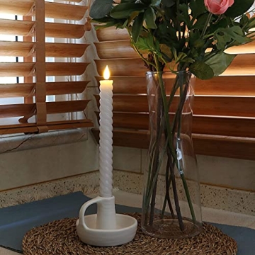 Rhytsing Flameless Twist Taper Candles with Remote & Timer