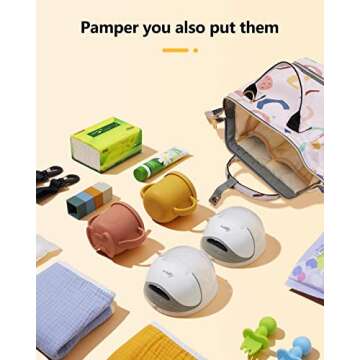 SYNPOS Breast Pump Bag with Cooler Pocket, Mini Pumping Bags for Working Moms, Breast Milk Cooler Bags with Smooth Zipper and Double Layer Waterproof, Cooler Tote Bag for Travel（No Include ice Pack）