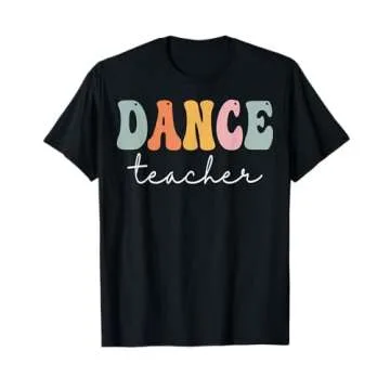 Dance Teacher Retro Groovy Vintage Happy First Day Of School T-Shirt