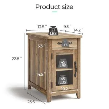 Stylish LINSY HOME End Table with Charger: Versatile & Compact