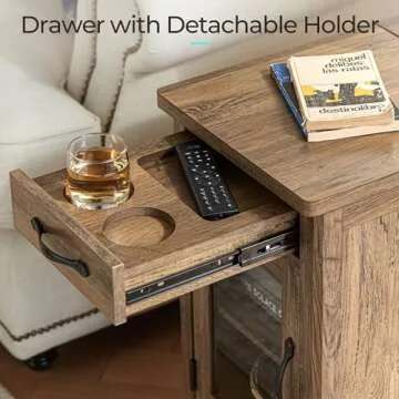 Stylish LINSY HOME End Table with Charger: Versatile & Compact