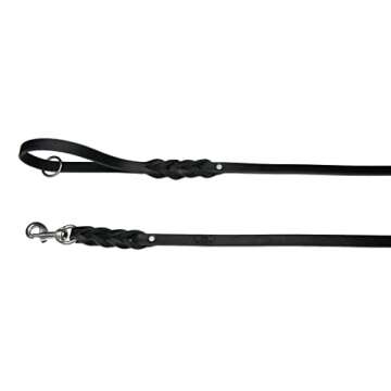 REDLINE K-9 Braided Latigo Leather 5/8-Inch Dog Leashes (5/8-Inch x 6-Feet) with Stainless Steel Har...