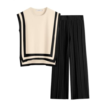 ANRABESS Women's Summer Lounge Set Apricot-Black