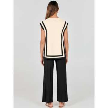 ANRABESS Women's Summer Lounge Set Apricot-Black