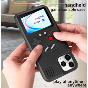 Color Display Video Game Cover Case for iPhone 8 Plus for Men Child Kids Boys, Girls VOLMON Shockproof Case Cover 3D for iPhone 7 Plus, Retro Gameboy Case for iPhone 6P/6SP/7P/8P, 5.5 Inch