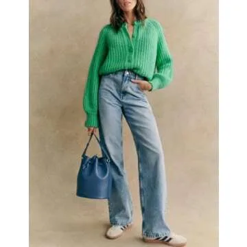 Bianstore Women's Casual Button Down Knit Cardigan