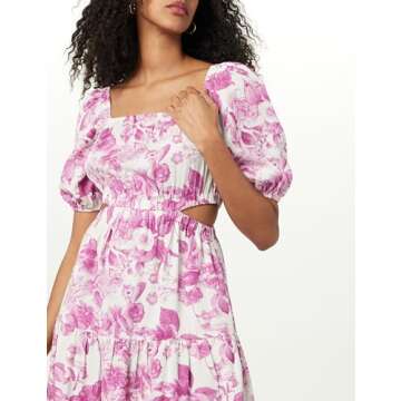 Anaya Square Neck Tiered Maxi Dress in Floral Print