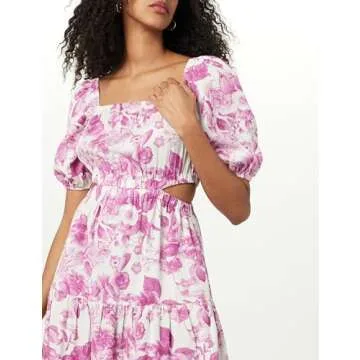 Anaya Square Neck Tiered Maxi Dress in Floral Print